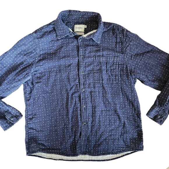 Goodfellow men's XL muslin blue long sleeve button-up dressy casual collared thi - Picture 1 of 7